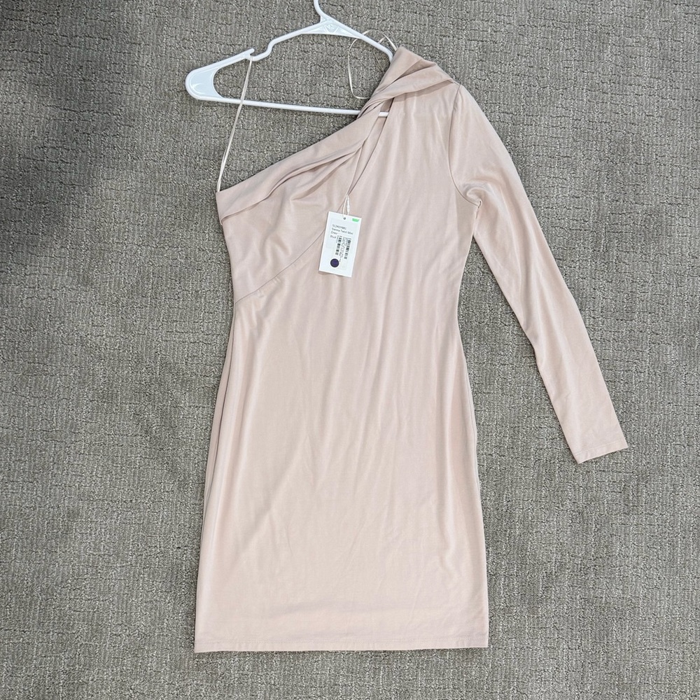 SOPHIE RUE Sienna Twist Blush  One-Shoulder Dress